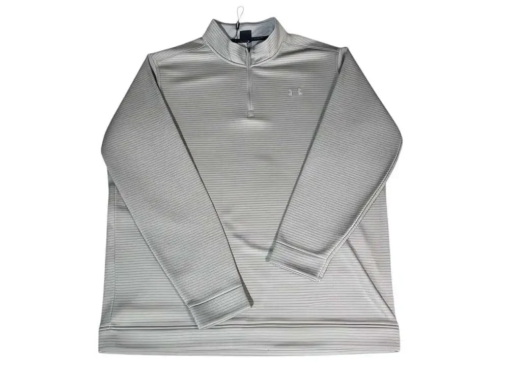 Under Armour Golf Storm SweaterFleece 1/4 Zip Pullover Grey Striped